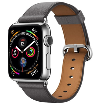 Classic Button Leather Wrist Strap Watch Band for Apple Watch Series 3 & 2 & 1 42mm