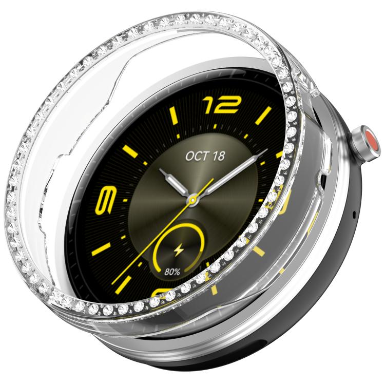 Single Row Diamond Half Coverage Hollow PC Watch Protective Case, For Honor Watch Fit Vitaly, For Honor Watch GS 5 / Watch Fit Elegant