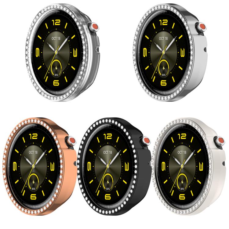 Single Row Diamond Half Coverage Hollow PC Watch Protective Case, For Honor Watch Fit Vitaly, For Honor Watch GS 5 / Watch Fit Elegant
