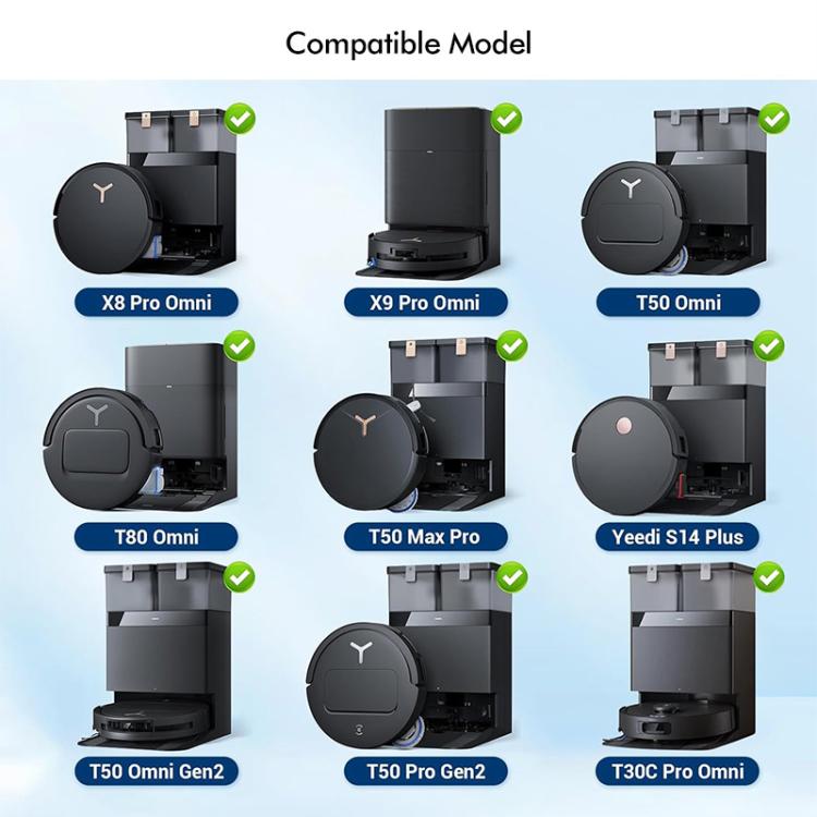 Robot vacuum docking station dust bag set with circular filter port (6-pack)