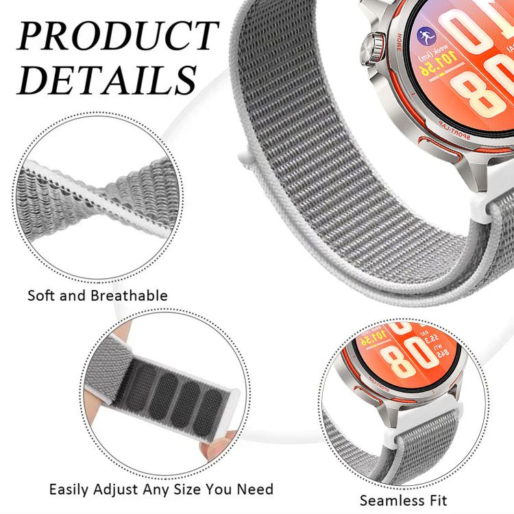 Nylon Loop Hook and Loop Fastener Watch Band, For Huawei Watch GT Runner 2