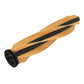 Orange rubber main roller brush attachment with black bristle strip and end wheels