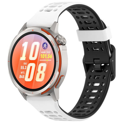 Perforated Double Color Silicone Watch Band, For Huawei Watch GT Runner 2