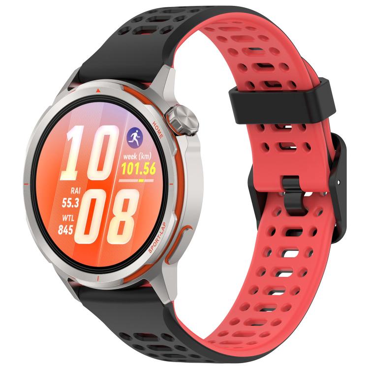 Perforated Double Color Silicone Watch Band, For Huawei Watch GT Runner 2