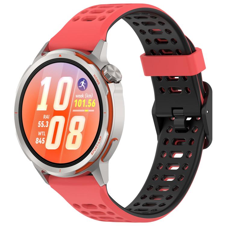 Perforated Double Color Silicone Watch Band, For Huawei Watch GT Runner 2