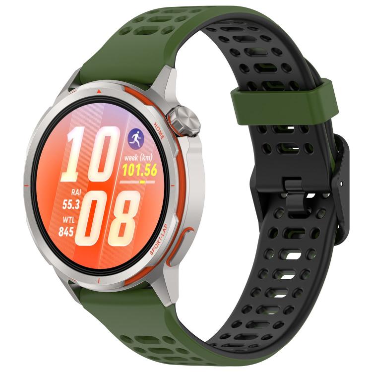 Perforated Double Color Silicone Watch Band, For Huawei Watch GT Runner 2