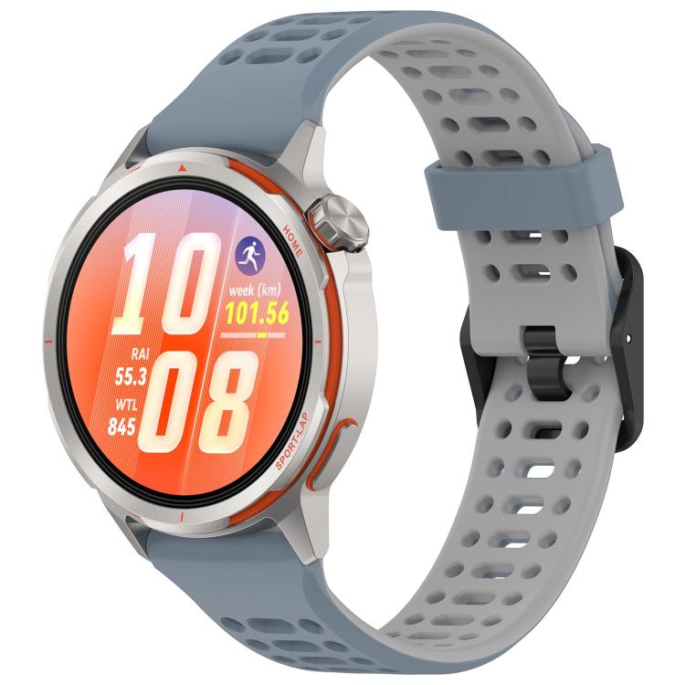 Perforated Double Color Silicone Watch Band, For Huawei Watch GT Runner 2