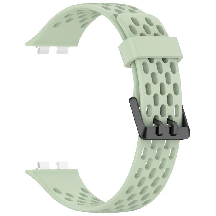 Perforated U-Shaped Dual Buckle Breathable Silicone Watch Band, For Huawei Band 11 / Band 11 Pro