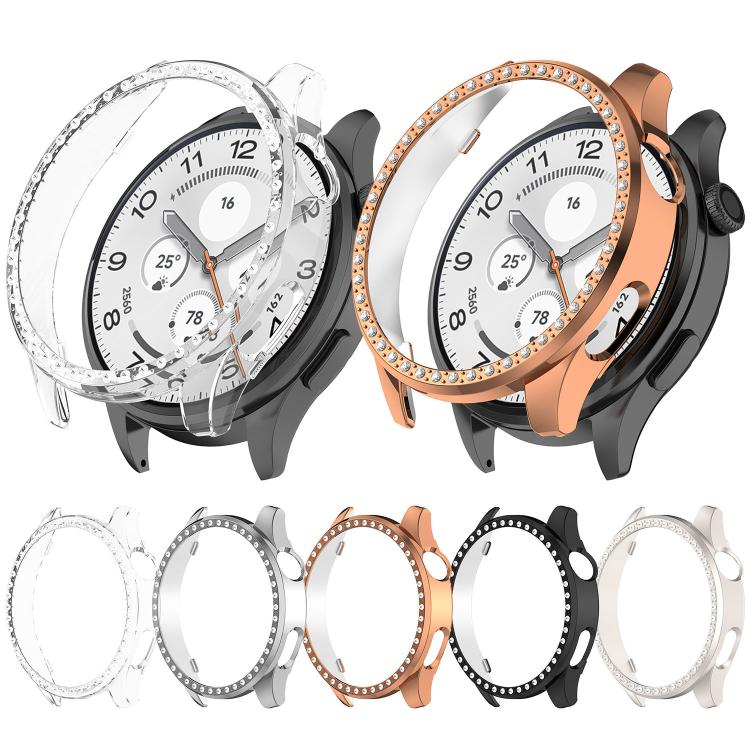 Single Row Diamond Half Coverage Hollow PC Watch Protective Case, For Xiaomi Watch S5 46mm