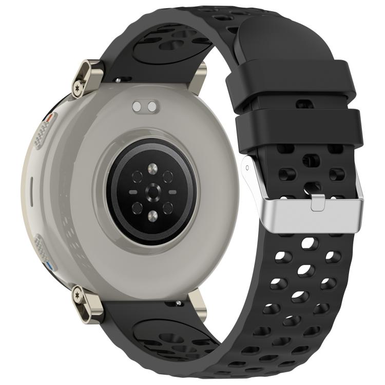 Perforated Pin Buckle Solid Color Silicone Watch Band, For Amazfit Active 3 Premium