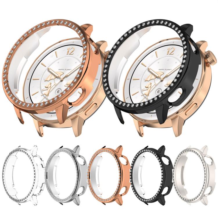 Single Row Diamond Half Coverage Hollow PC Watch Protective Case, For OnePlus Watch 4