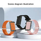 Screenless smart bracelets in orange, black, and pink with different band styles