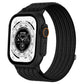 Apple Watch with a black breathable woven nylon band