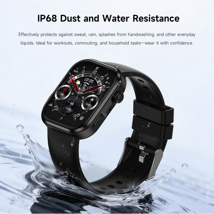 G47 1.83 inch HD Color Screen BT Calling Smart Watch Silicone Strap, Support Health Monitoring / HRV Function