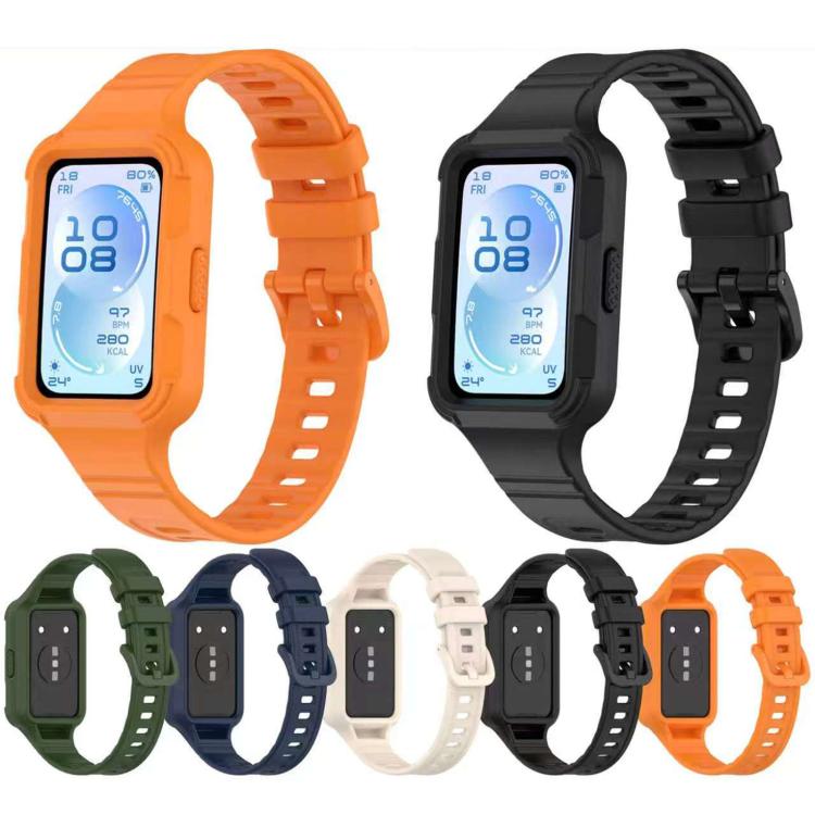 Integrated Armor Solid Color Silicone Watch Band, For Huawei Band 11 Pro / 11 Pro NFC, For Huawei Band 11 / 11 NFC