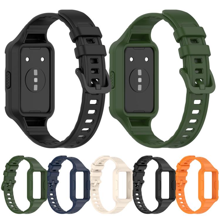 Integrated Armor Solid Color Silicone Watch Band, For Huawei Band 11 Pro / 11 Pro NFC, For Huawei Band 11 / 11 NFC