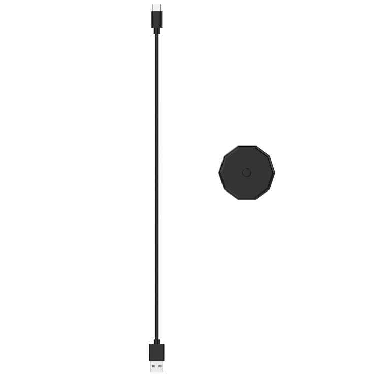 Black USB charging cable with small octagonal base connector