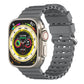 Ocean Perforated Silver Buckle Breathable Silicone Watch Band, For Apple Watch 46mm / 49mm / 45mm / 44mm