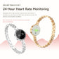 Smart bracelets in silver and rose gold, showing the back sensor and display