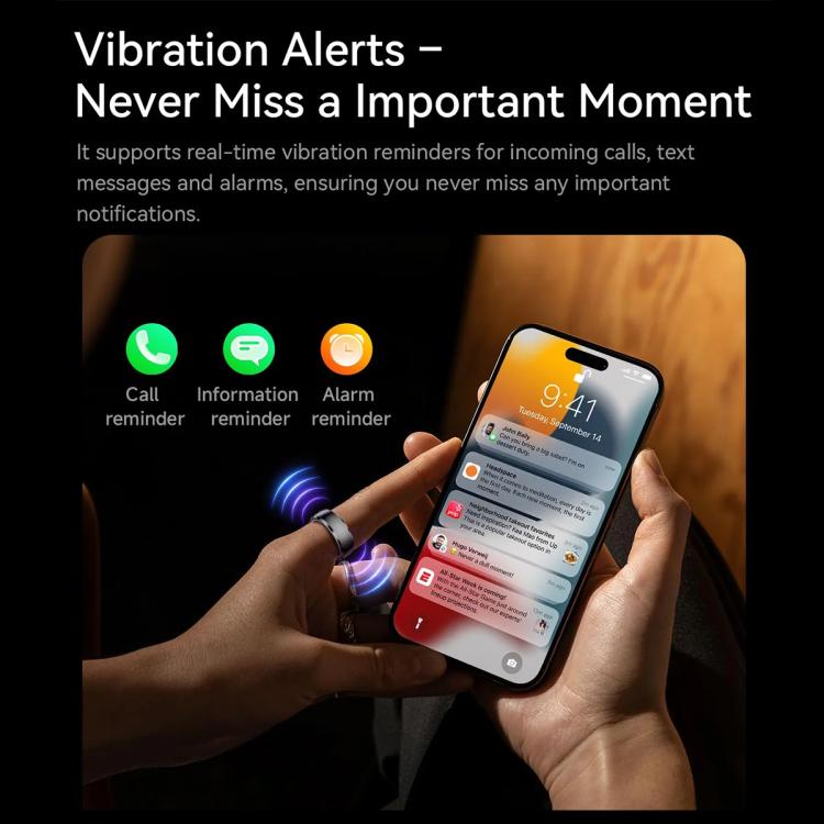 SY15 SIZE 8 Smart Ring, Supports Health Monitoring / Gesture Control