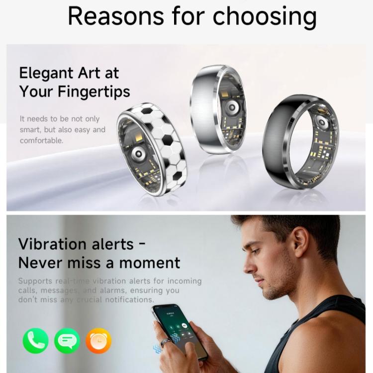 SY15 SIZE 12 Smart Ring, Supports Health Monitoring / Gesture Control