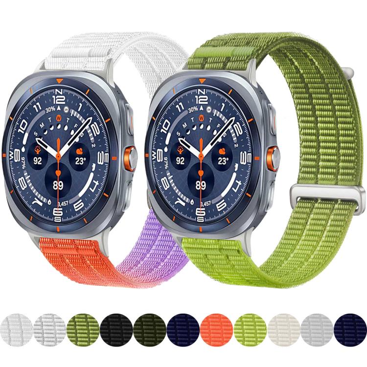 Double-Link Cloud-Feel Breathable Nylon Loop Metal Head Watch Band, For Galaxy Watch Ultra2 2026 / 2025 / 1 2024