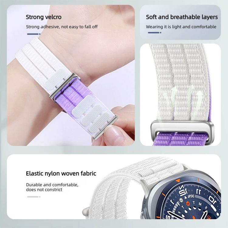 Double-Link Cloud-Feel Breathable Nylon Loop Metal Head Watch Band, For Galaxy Watch Ultra2 2026 / 2025 / 1 2024