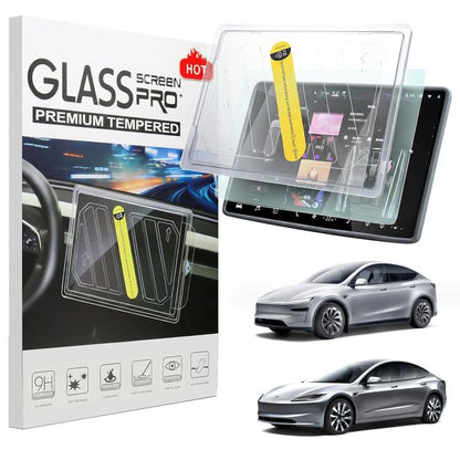 Tempered glass screen protector film kit for car navigation display, dust-free anti-fingerprint