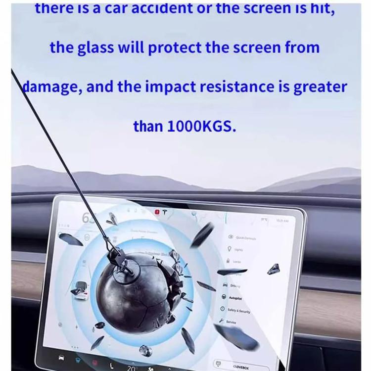 Car navigation display protected by clear tempered glass screen protector film
