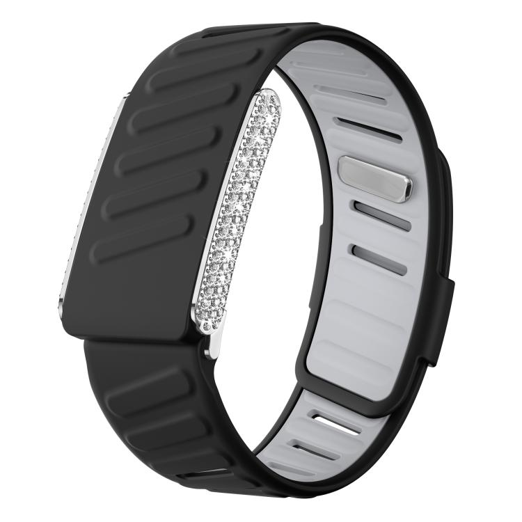 Full Diamond Style Two Color Silicone Watch Band, For WHOOP 5.0 Regular