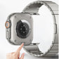 One Bead Butterfly Clasp Adjustable Link Stainless Steel Watch Band, For Apple Watch 42 / 44 / 45 / 46 / 49mm