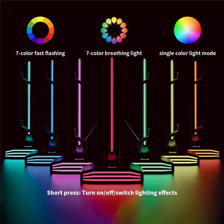 Controller and headphone stand with 7-color RGB lighting modes