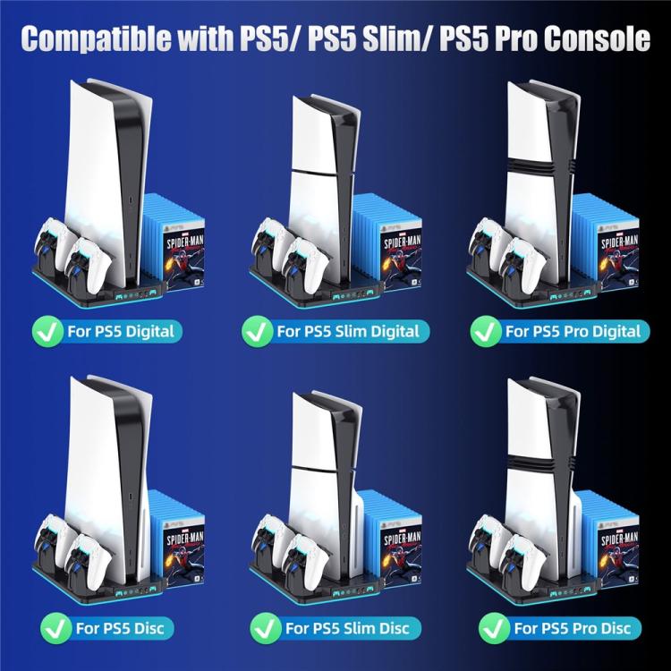 White dual controller charging stand with vertical console holder and game case display