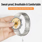 Quick Release Spring Bar One Bead Butterfly Clasp Adjustable Link Stainless Steel Watch Band, 18mm