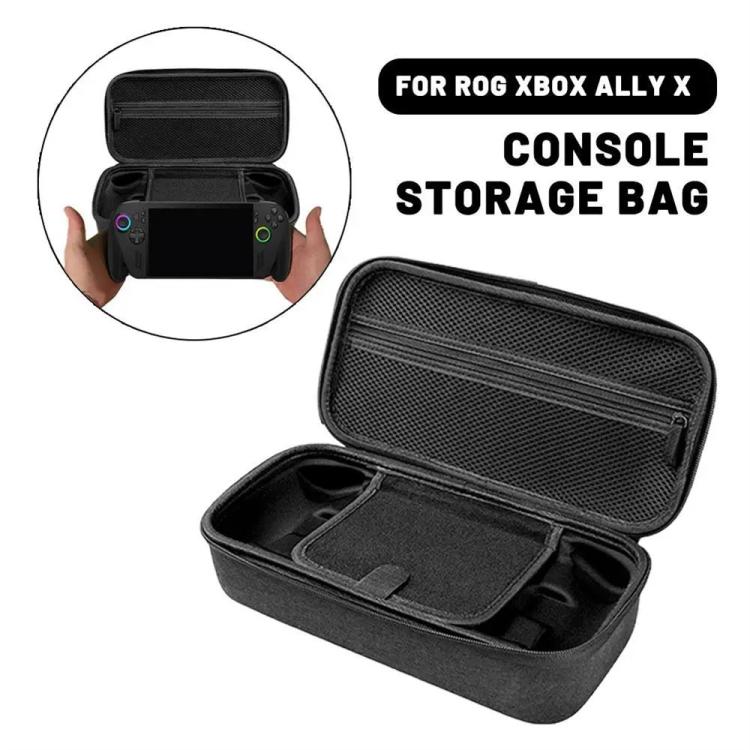Dark gray EVA console storage bag with zip opening and molded inner shell for protection.
