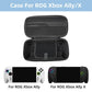 Black console storage case with textured fabric, zip top, and molded inner cushion panel.