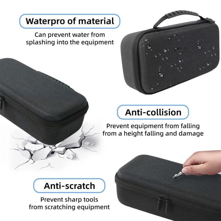 Water-resistant dark gray console storage bag with zipper and padded anti-collision cushioning.