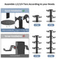 4-tier gaming controller and headset holder stand with 1–4 tier assembly layout