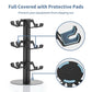 Black 3-tier controller stand with protective pad grips on each holder arm