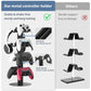 Black metal 3-tier controller stand with reinforced structural design and round base