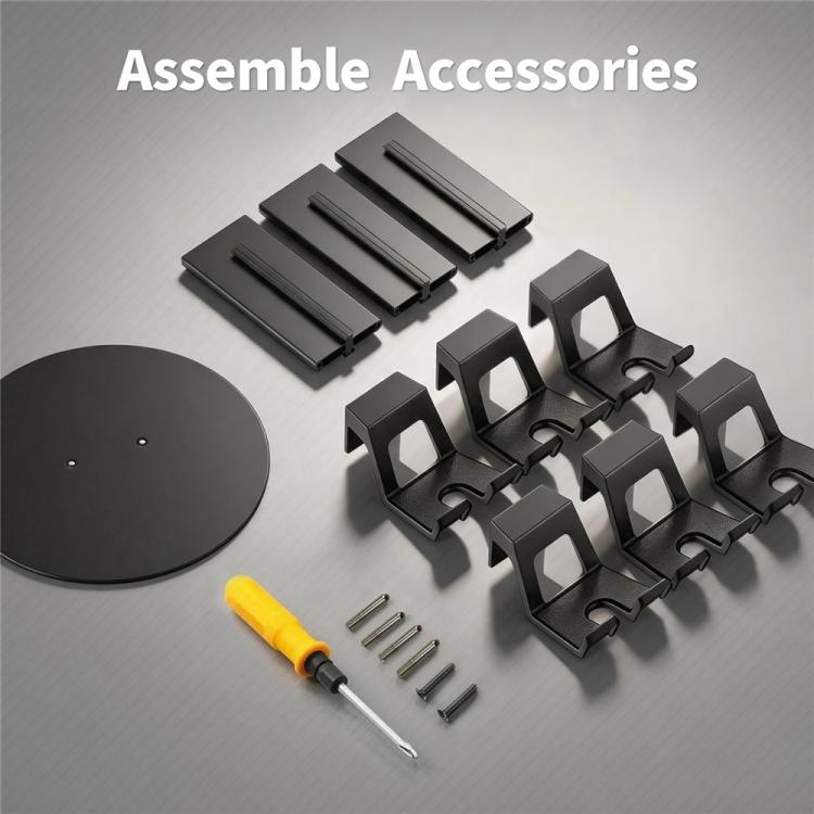 Controller stand accessory set with base plate, holder arms, and installation hardware