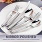 Mirror-Polished Roman Columns Stainless Steel Tableware, Dinner Knife, Dinner Fork, Dinner Spoon, Dessert Fork, Dessert Spoon