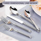 Mirror-Polished Roman Columns Stainless Steel Tableware, Dinner Knife, Dinner Fork, Dinner Spoon, Dessert Fork, Dessert Spoon