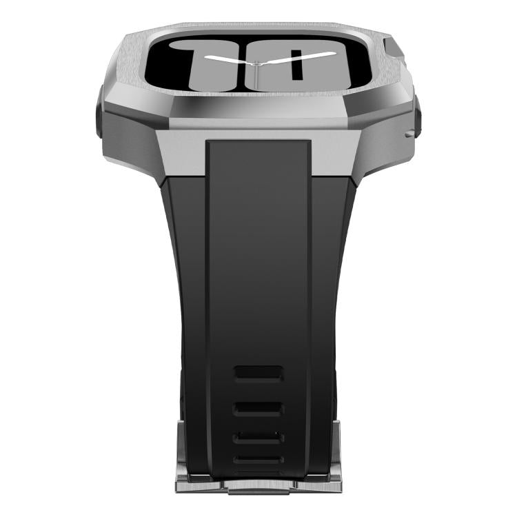 Stainless Steel Protective Case Integrated Fluororubber Watch Band, For Apple Watch Ultra 4 / 3 / 2 / 1 49mm