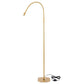 Gold gooseneck UV LED curing lamp on floor stand with power cord and foot switch