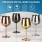 530ml Metal Stainless Steel Stemmed Champagne Wine Glass