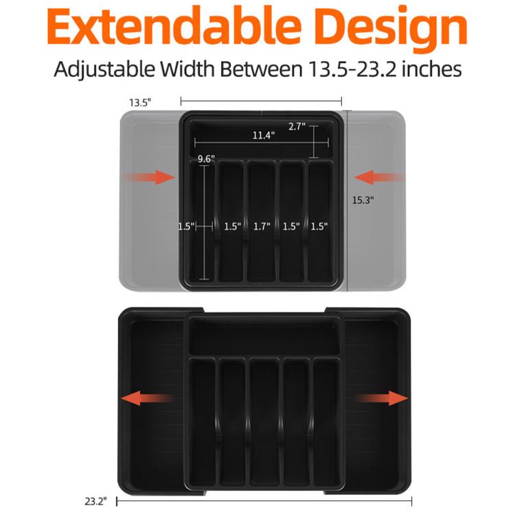 Expandable Large-Capacity Divided Cutlery Storage Box