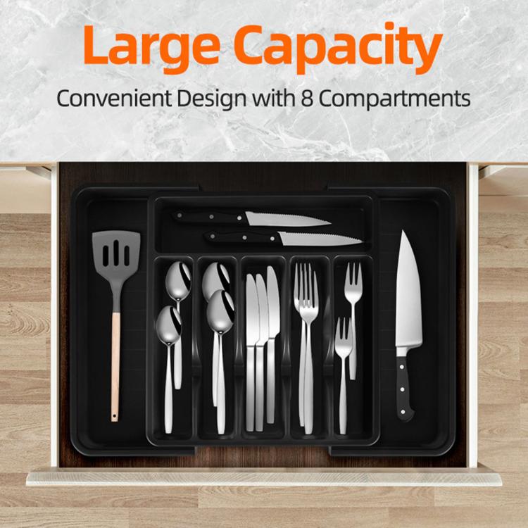 Expandable Large-Capacity Divided Cutlery Storage Box