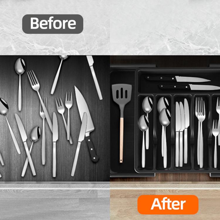 Expandable Large-Capacity Divided Cutlery Storage Box