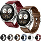 Press Button Quick Release Leather Hybrid Silicone Watch Band, 22mm